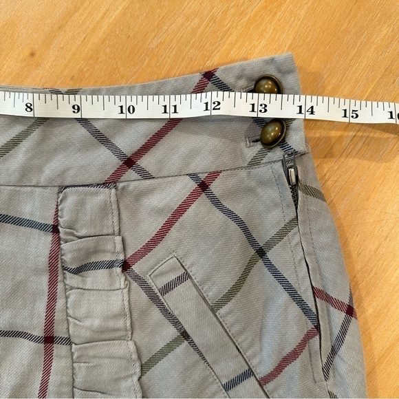 Edme‎ & Esyllte Womens Skirt 2 Anthropologie Gray Plaid Lace Lined Preppy - Picture 9 of 11